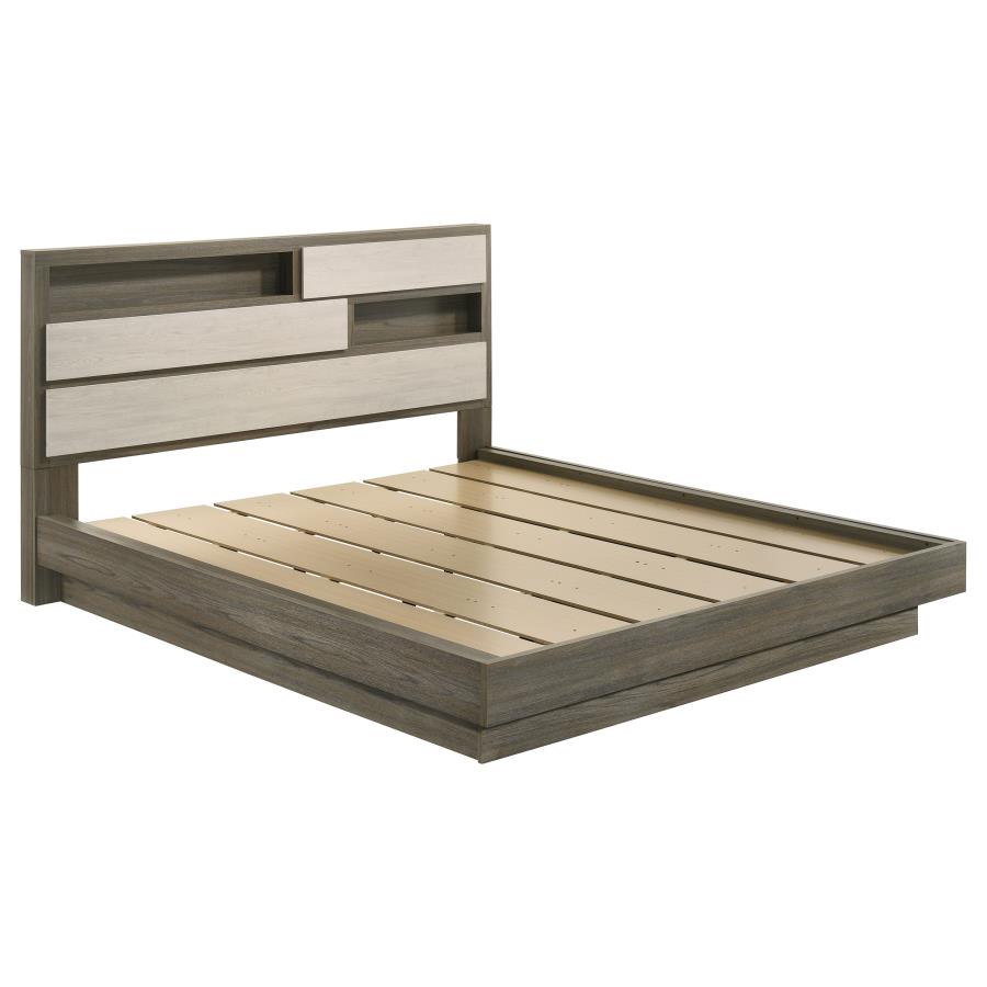Fenwick California King Bed Bookcase Headboard Grey Oak - 224981KW
