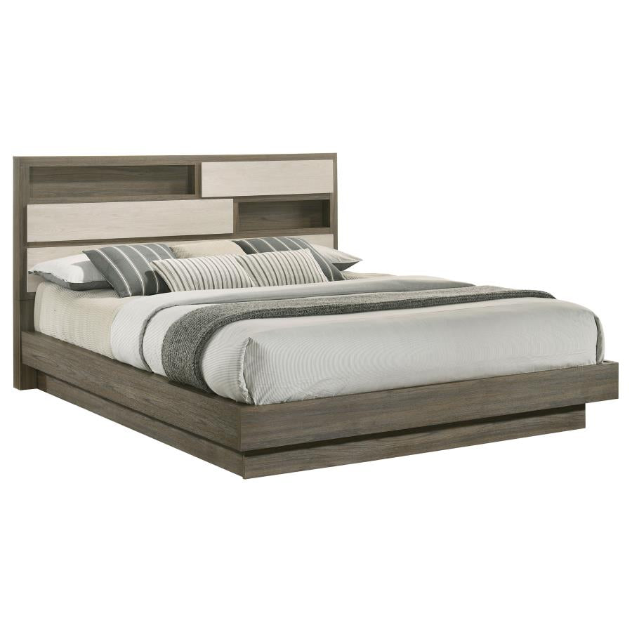 Fenwick California King Bed Bookcase Headboard Grey Oak - 224981KW