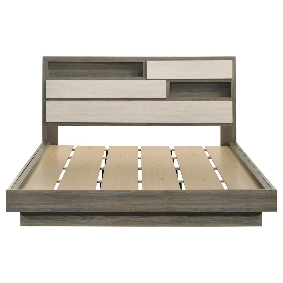 Fenwick California King Bed Bookcase Headboard Grey Oak - 224981KW