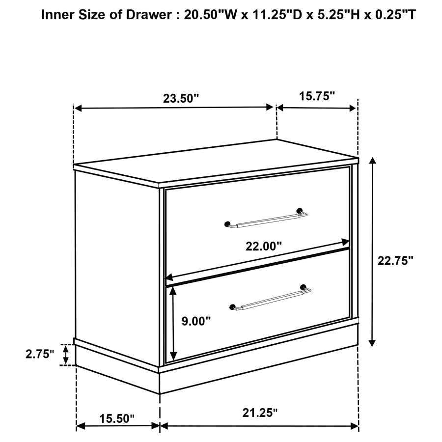 Fenwick 2-drawer Nightstand Bedside Table Grey Oak - 224982