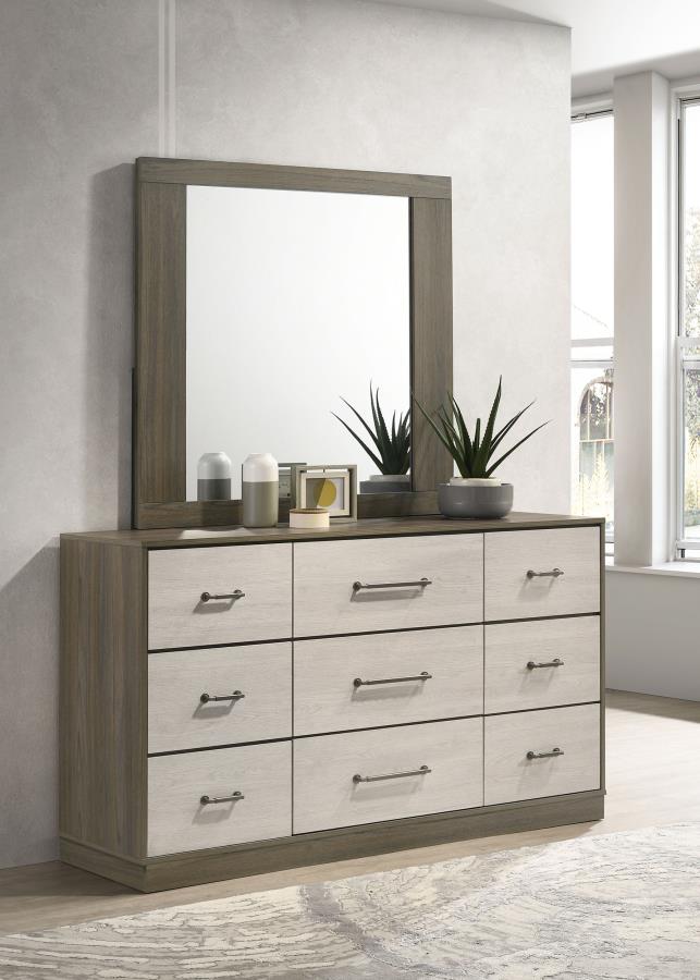Fenwick 9-drawer Dresser with Mirror Grey Oak - 224983M