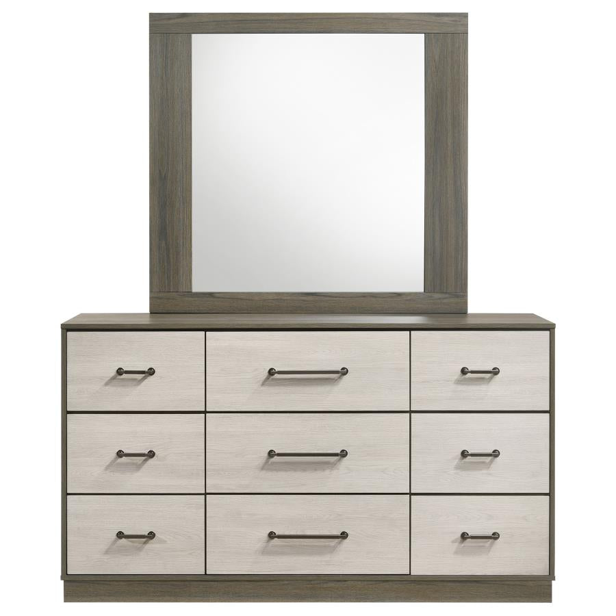 Fenwick 9-drawer Dresser with Mirror Grey Oak - 224983M