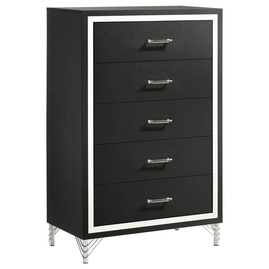 Lucia 5-piece Queen Bedroom Set Grey and Black - 224991Q-S5