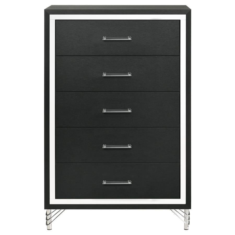 Lucia 5-drawer Bedroom Chest of Drawers Black - 224995