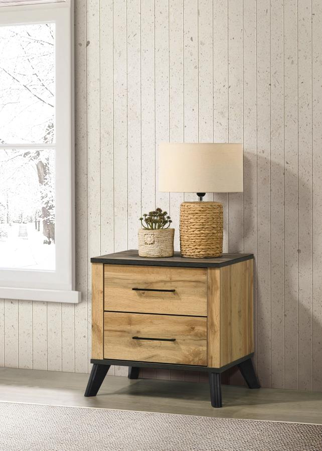 Kaywood 2-drawer Nightstand Bedside Table Natural Pine - 225002