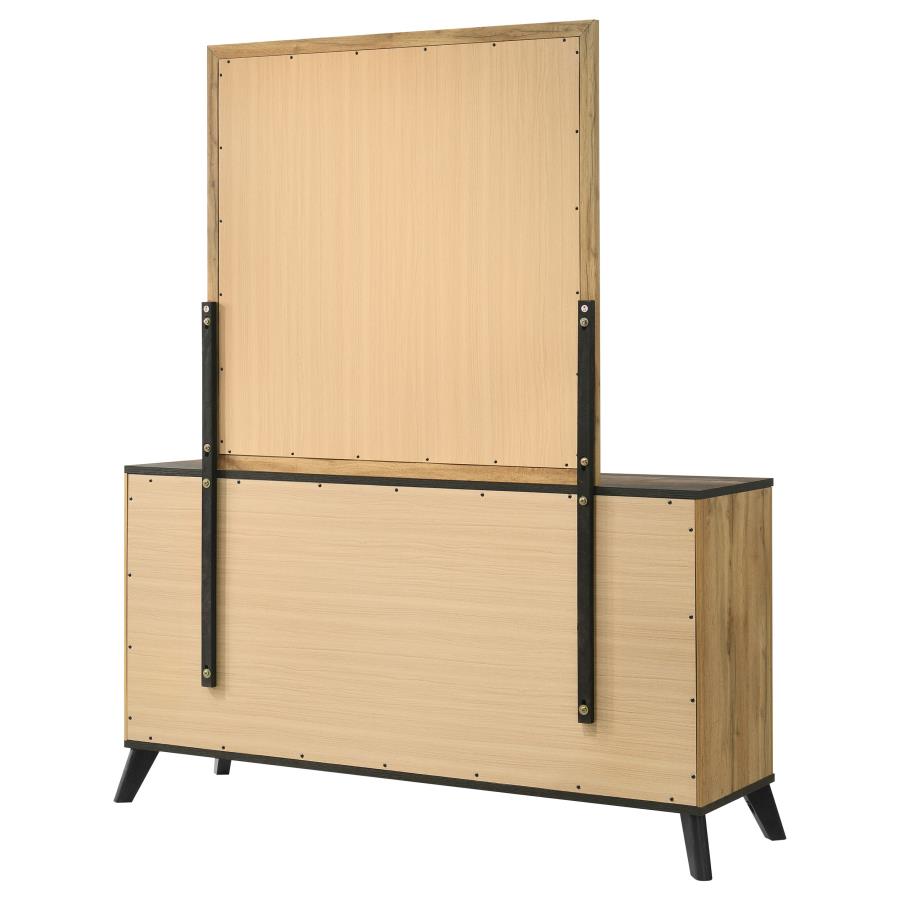 Kaywood 6-drawer Dresser and Mirror Natural Pine - 225003M
