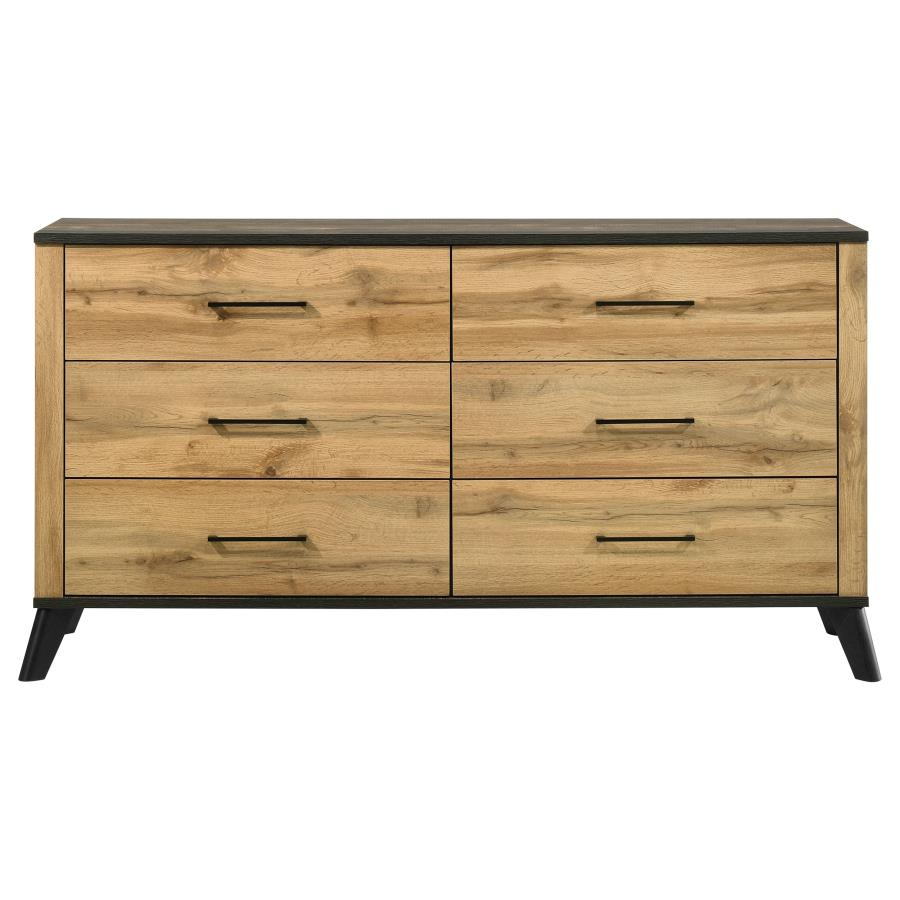 Kaywood 6-drawer Dresser Cabinet Natural Pine - 225003