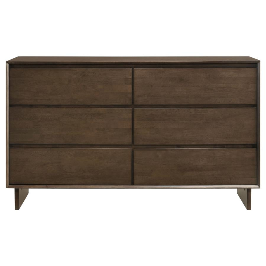 Glenwood 6-drawer Dresser Cabinet Warm Brown - 225013