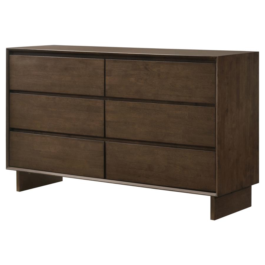 Glenwood 6-drawer Dresser Cabinet Warm Brown - 225013