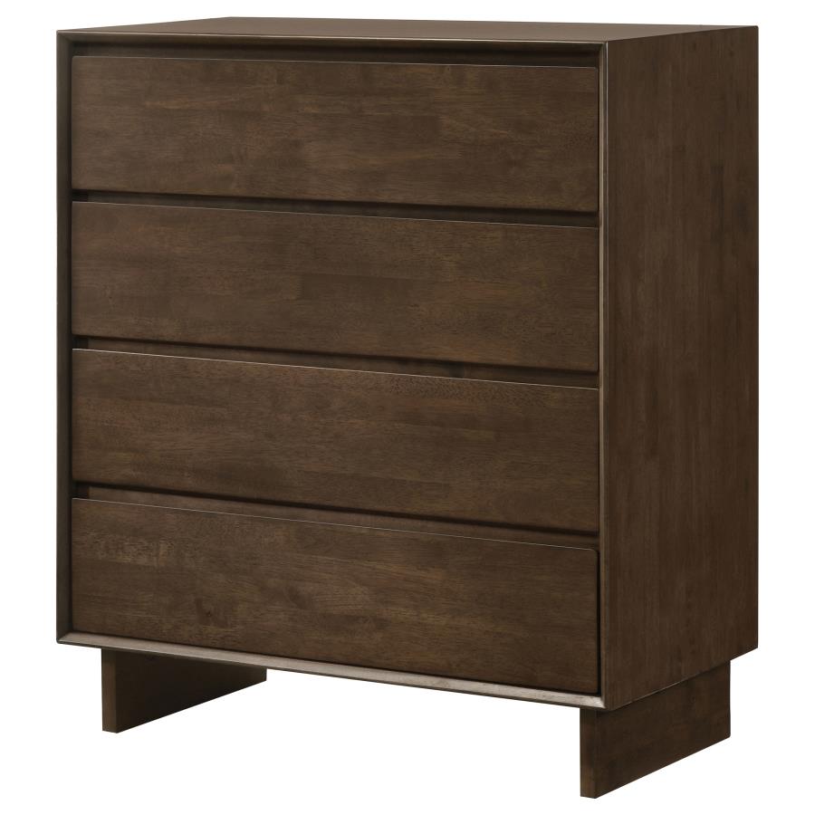 Glenwood 4-drawer Chest of Drawers Warm Brown - 225015
