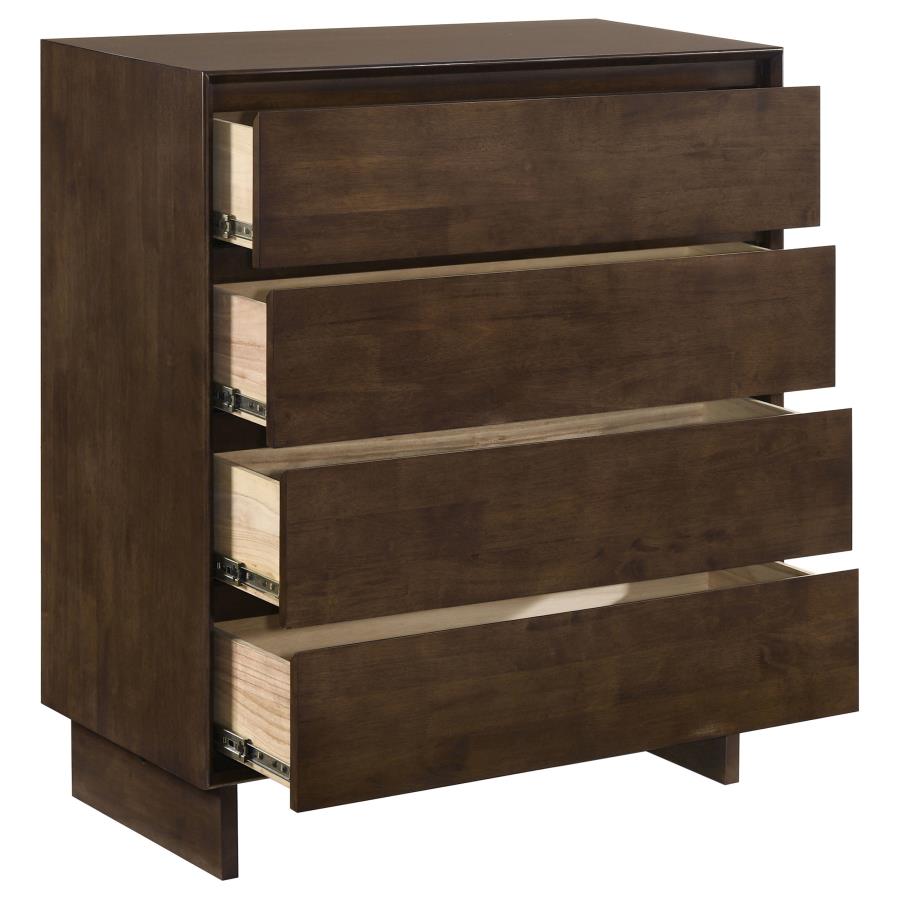 Glenwood 4-drawer Chest of Drawers Warm Brown - 225015