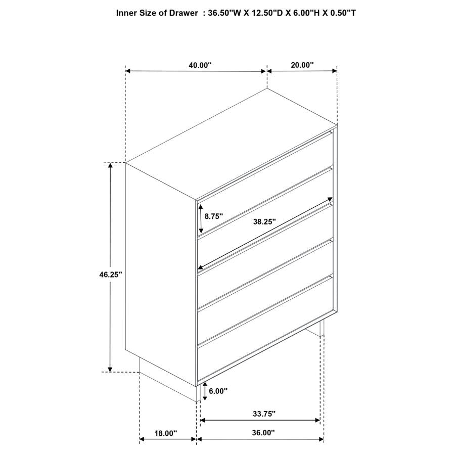 Glenwood 4-drawer Chest of Drawers Warm Brown - 225015
