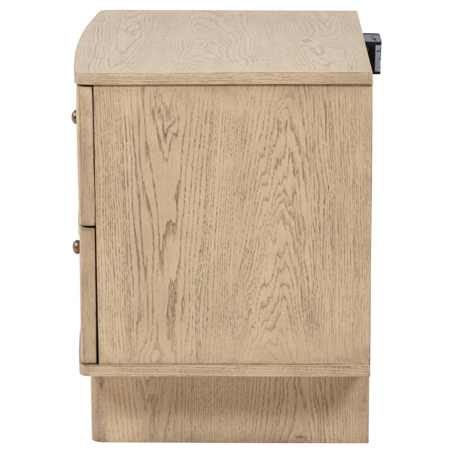 Kailani 2-drawer Nightstand Bedside Table Beige Oak - 225042