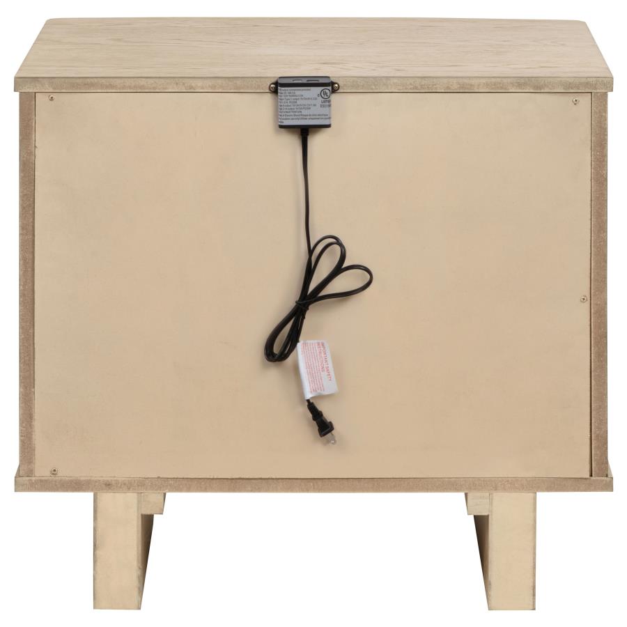 Kailani 2-drawer Nightstand Bedside Table Beige Oak - 225042