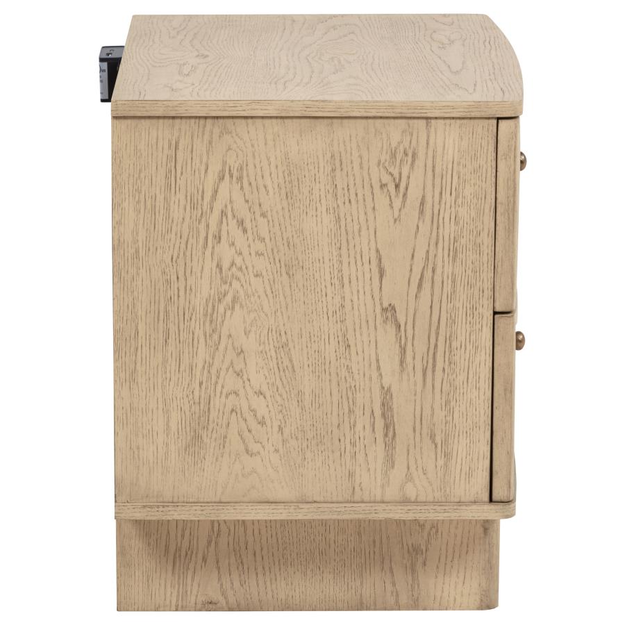 Kailani 2-drawer Nightstand Bedside Table Beige Oak - 225042