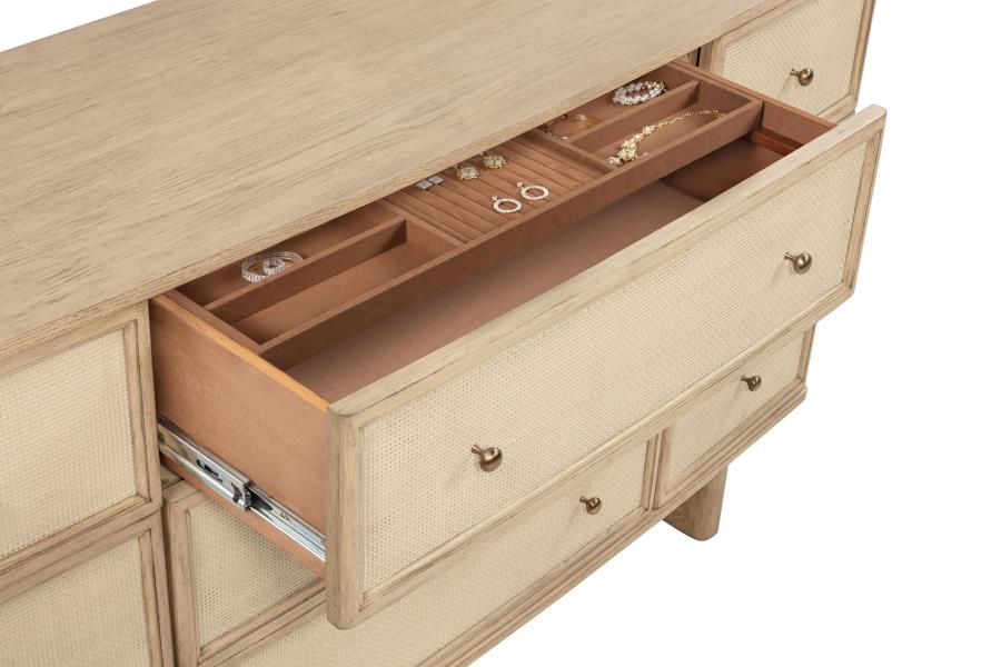 Kailani 9-drawer Dresser Cabinet Beige Oak - 225043
