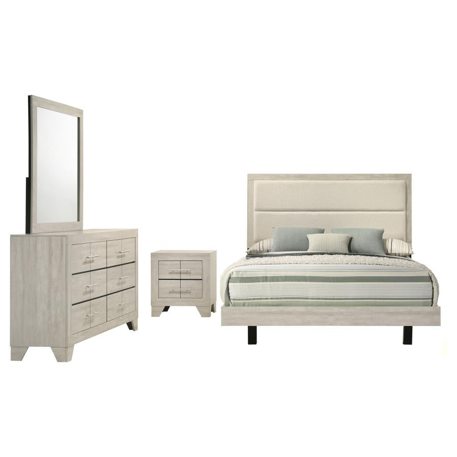 Trenton 4-piece Eastern King Bedroom Set Rustic Cream - 225061KE-S4