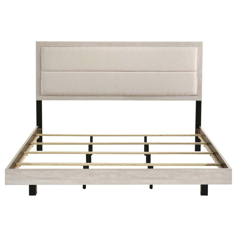 Trenton 54-inch Wood Eastern King Panel Bed Rustic Cream - 225061KE