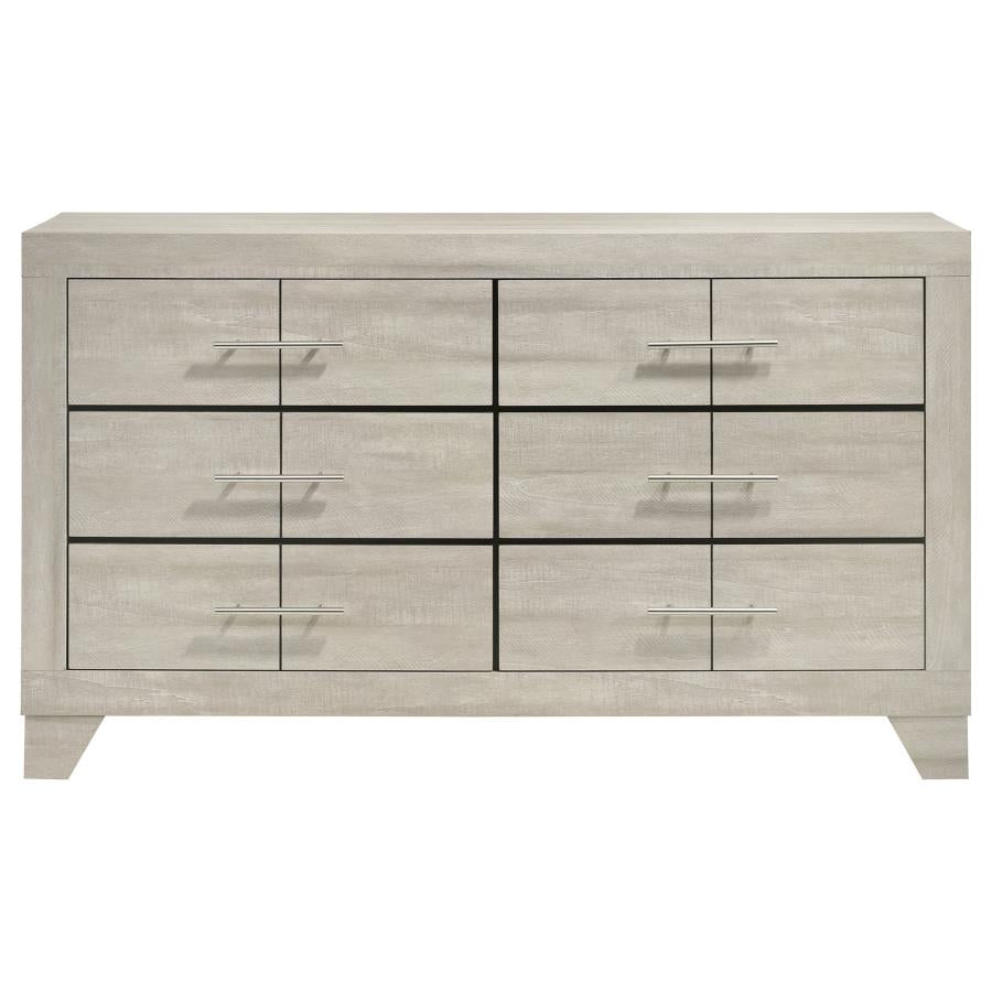 Trenton 6-drawer Bedroom Dresser Rustic Cream - 225063