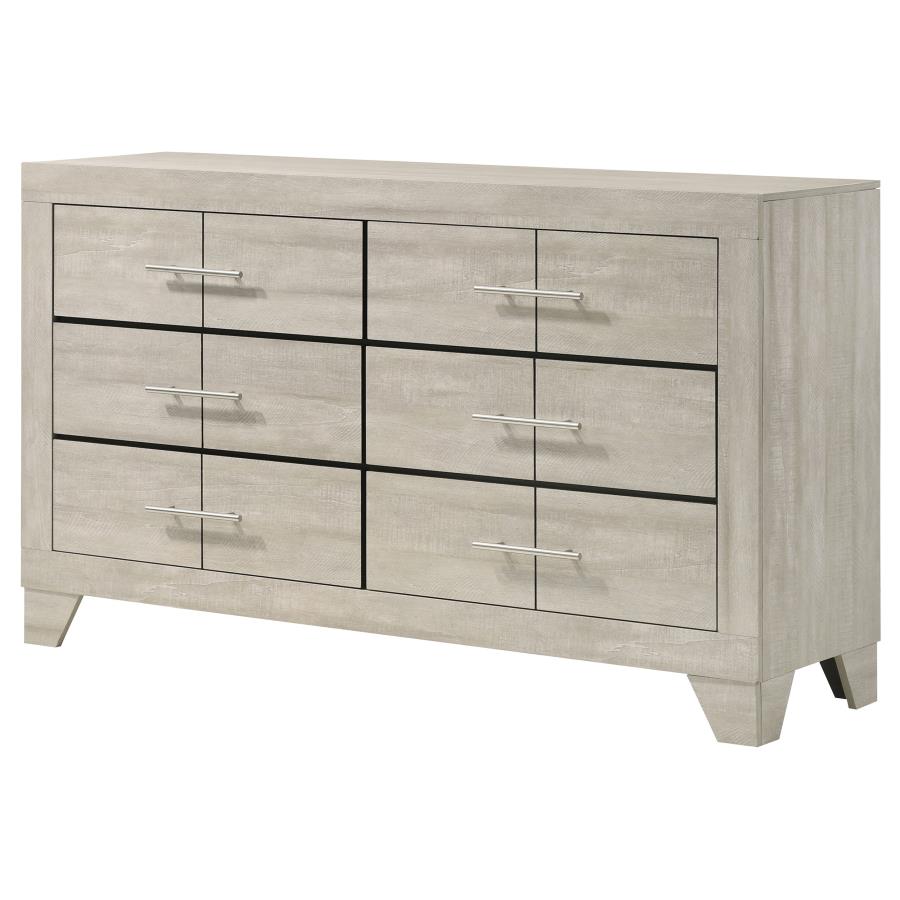 Trenton 6-drawer Bedroom Dresser Rustic Cream - 225063