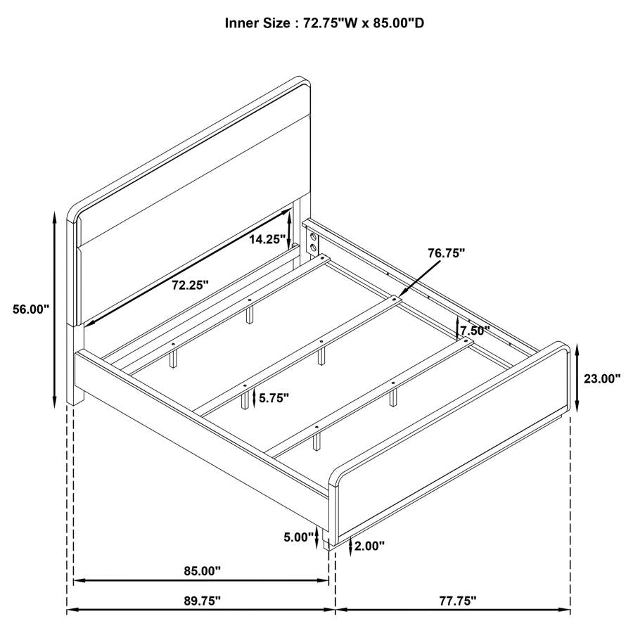 Ladera 56-inch California King Panel Bed Light Elm - 225081KW