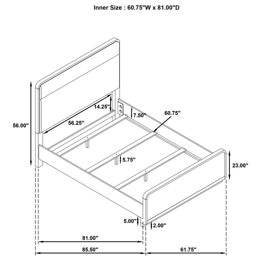 Ladera 56-inch Queen Panel Bed Light Elm - 225081Q