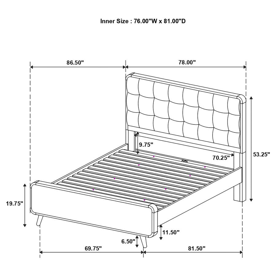 Robyn 5-piece Eastern King Bedroom Set Light Ash - 225091KE-S5