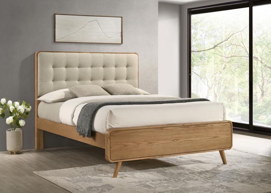 Robyn Wood Queen Platform Bed Light Ash - 225091Q