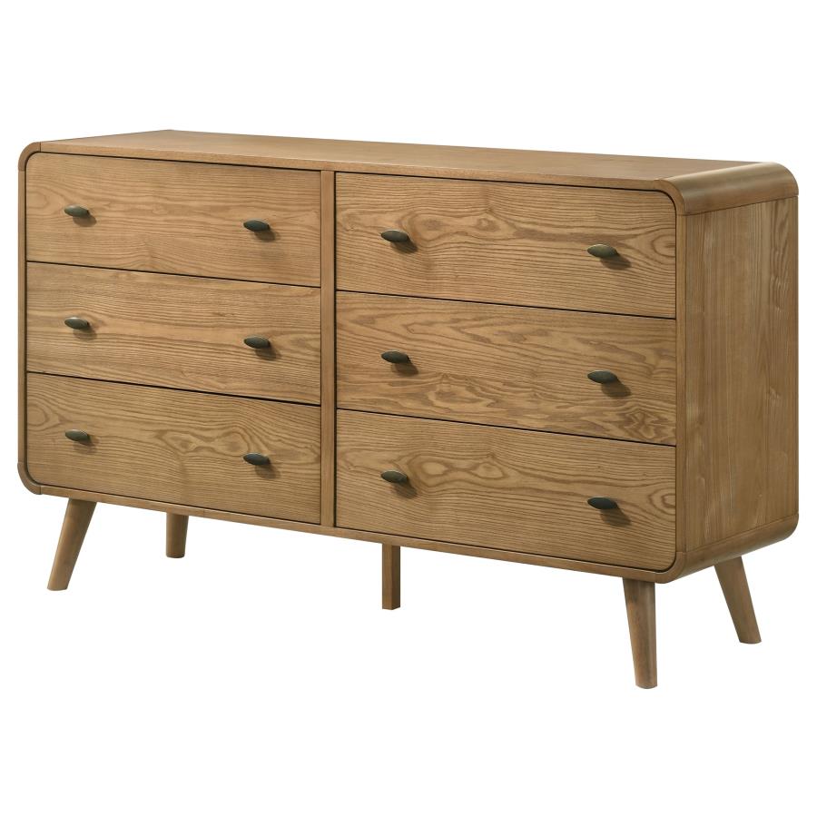 Robyn 6-drawer Bedroom Dresser Light Ash - 225093