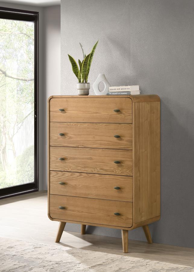 Robyn 5-drawer Bedroom Chest of Drawers Light Ash - 225095