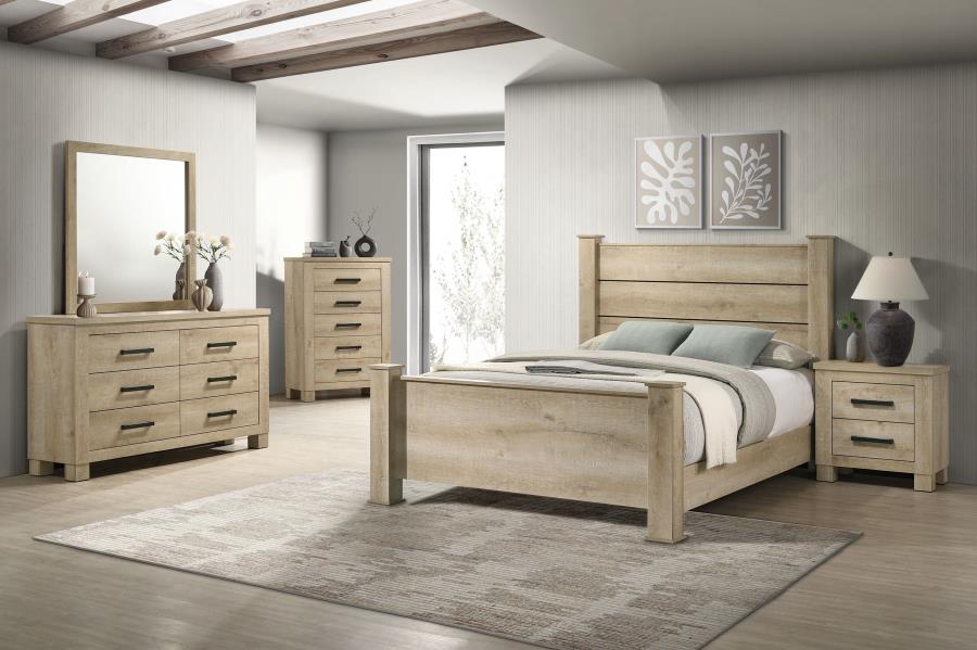 Oakglen 55-inch Eastern King Panel Bed Weathered Oak - 225101KE