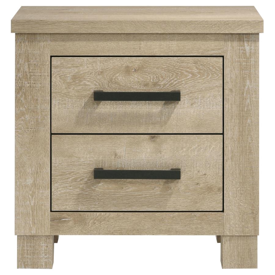 Oakglen 2-drawer Nightstand Bedside Table Weathered Oak - 225102
