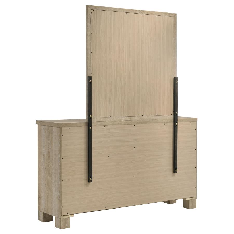 Oakglen 6-drawer Bedroom Dresser and Mirror Weathered Oak - 225103M