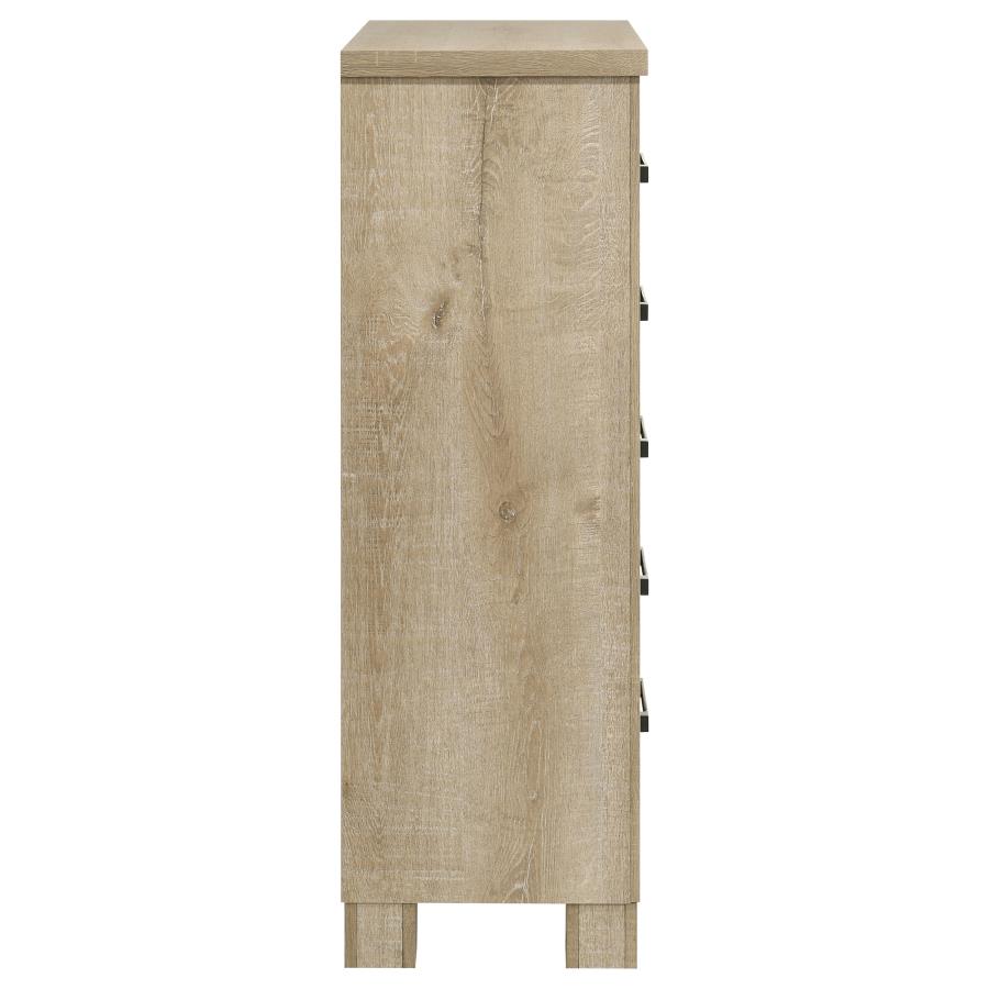 Oakglen 5-drawer Bedroom Chest of Drawers Weathered Oak - 225105
