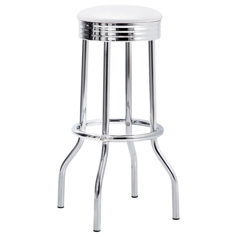 Retro 3-piece Round 1950s Bistro Pub Bar Table Set White - 2300-S3