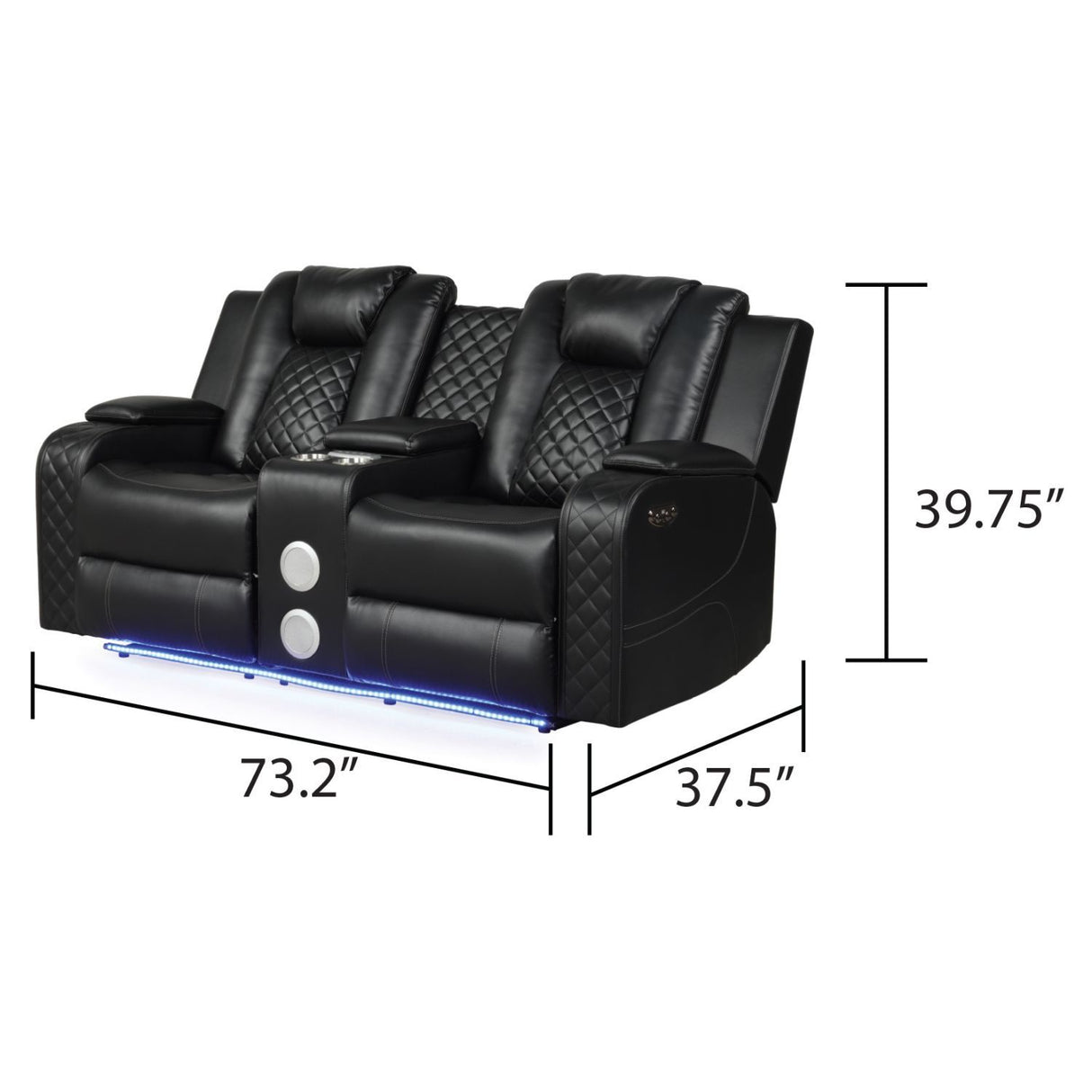 Benz - Power Reclining Loveseat With LED Lighting And Built In USB