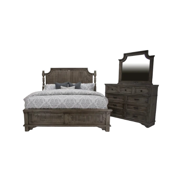 Charleston Queen Panel Bed Dresser & Mirror - C135FP+C135HP+C135RP+CHARD+CHARMR