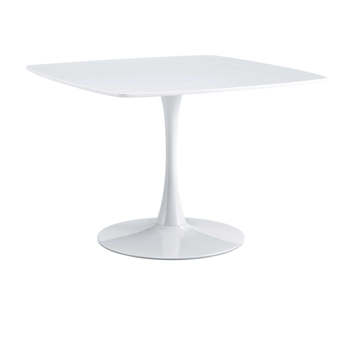 Table Mid-Century Dining Table For 4-6 People With Round MDF Table Top, Pedestal Dining Table, End Table Leisure Coffee Table - White