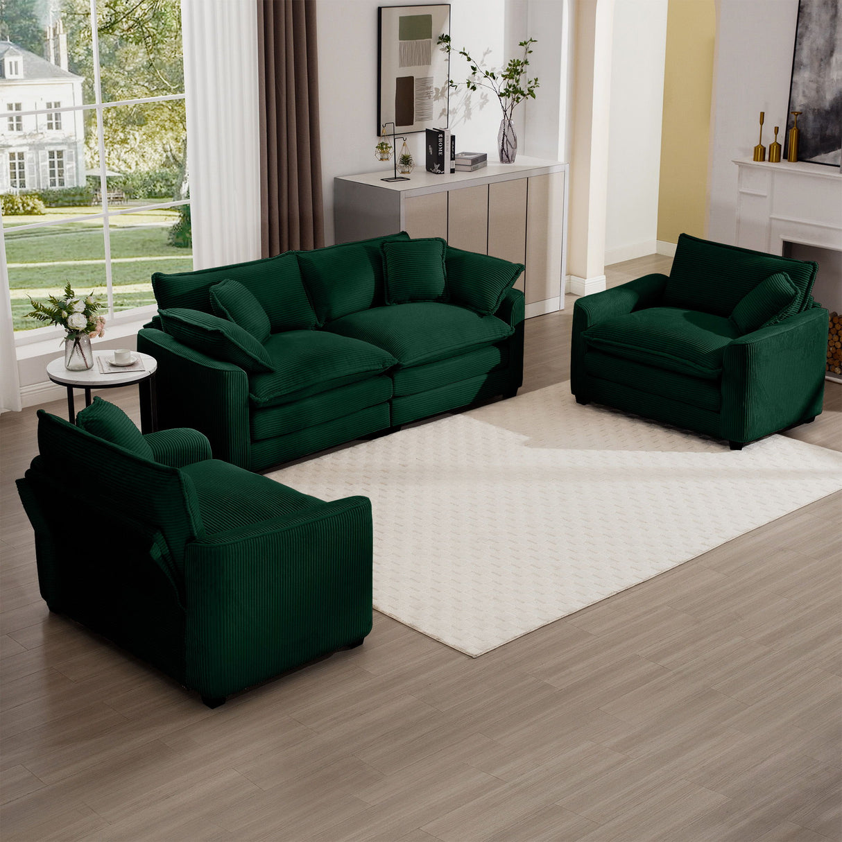 Elegant Oversized Sectional Sofa Set With Deep Seats And Flexible Layout