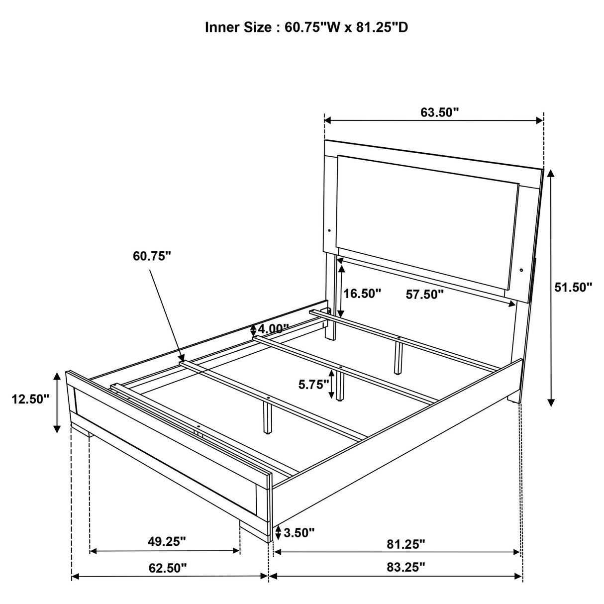 Lincoln - LED Panel Bed With Touch Light Headboard