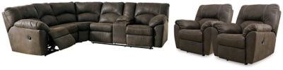 Tambo 2-Piece Reclining Sectional and 2 Recliners - 27802U1