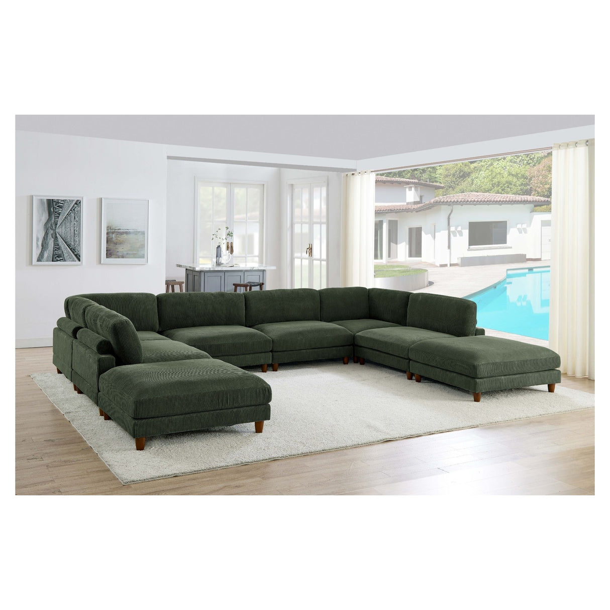 Modern Modular Sectional With Adjustable Back Support