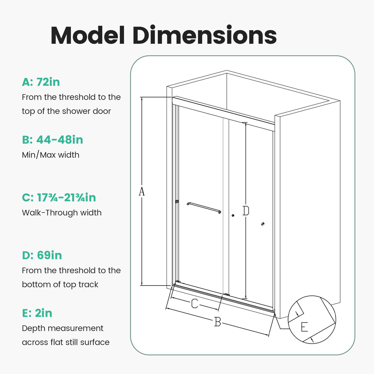 Semi Frameless Double Sliding Shower Door With SGCC Tempered Glass - Chrome