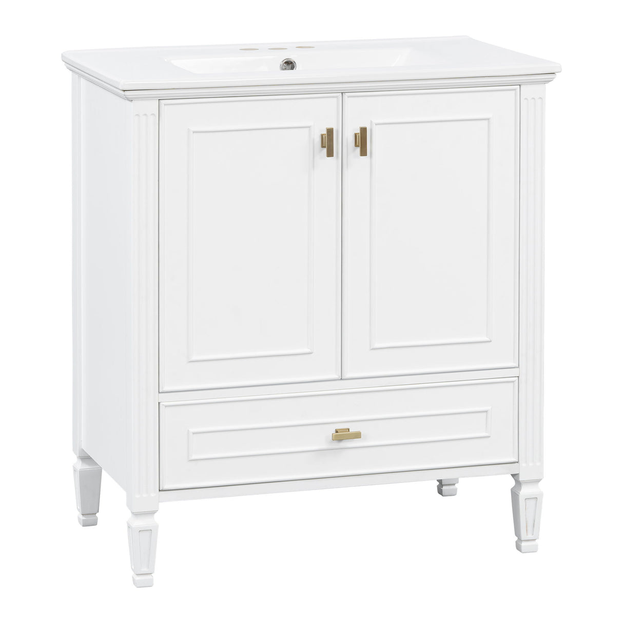 Freestanding Vanity With 1 Drawer & 2 Soft Close Doors With Door Mounted Storage