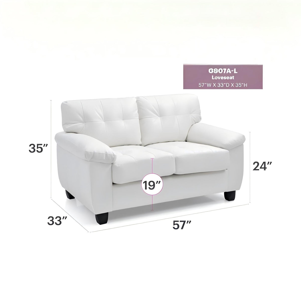 Gallant - Loveseat - White