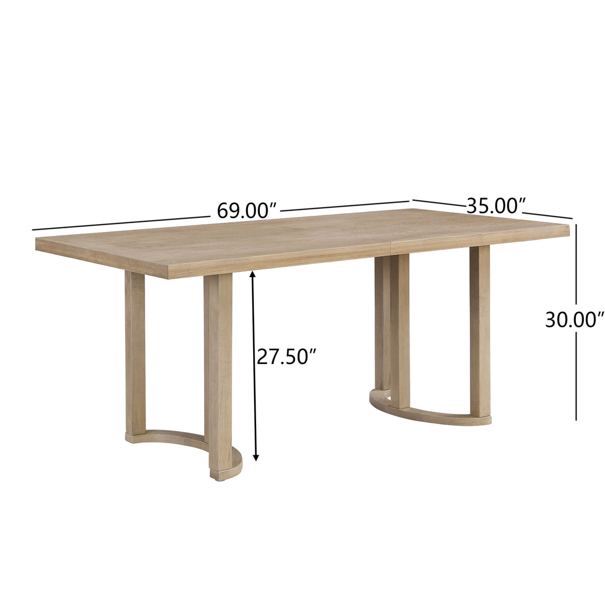 Modern Dining Table Solid Wood