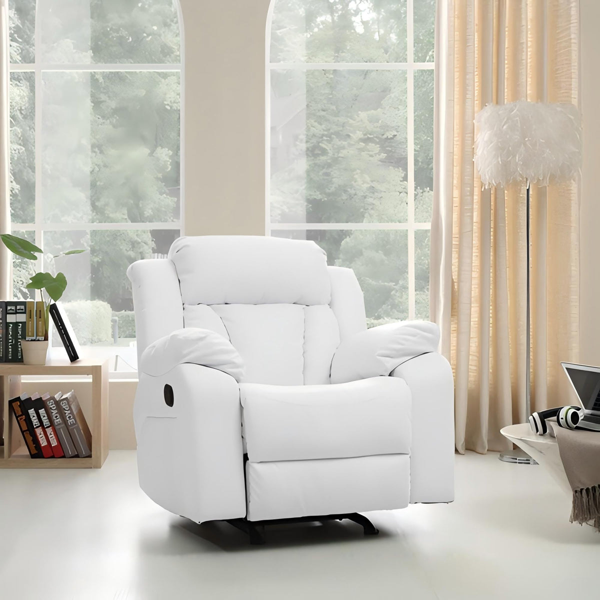 Elegant Rocker Recliner - White