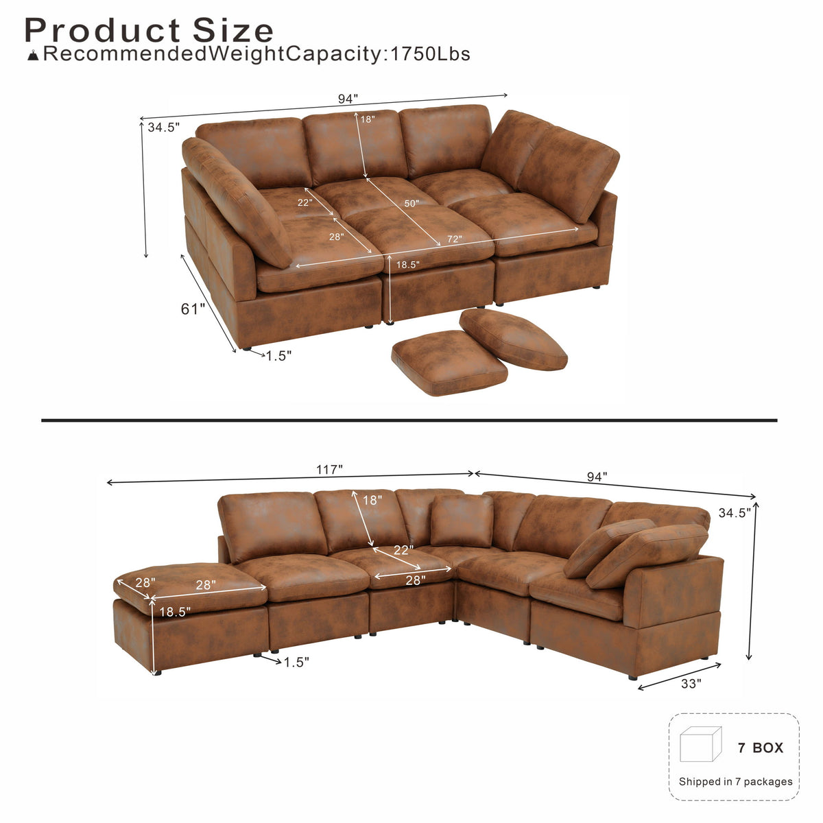 Deep Modular Cloud Sofa, Freely Configurable