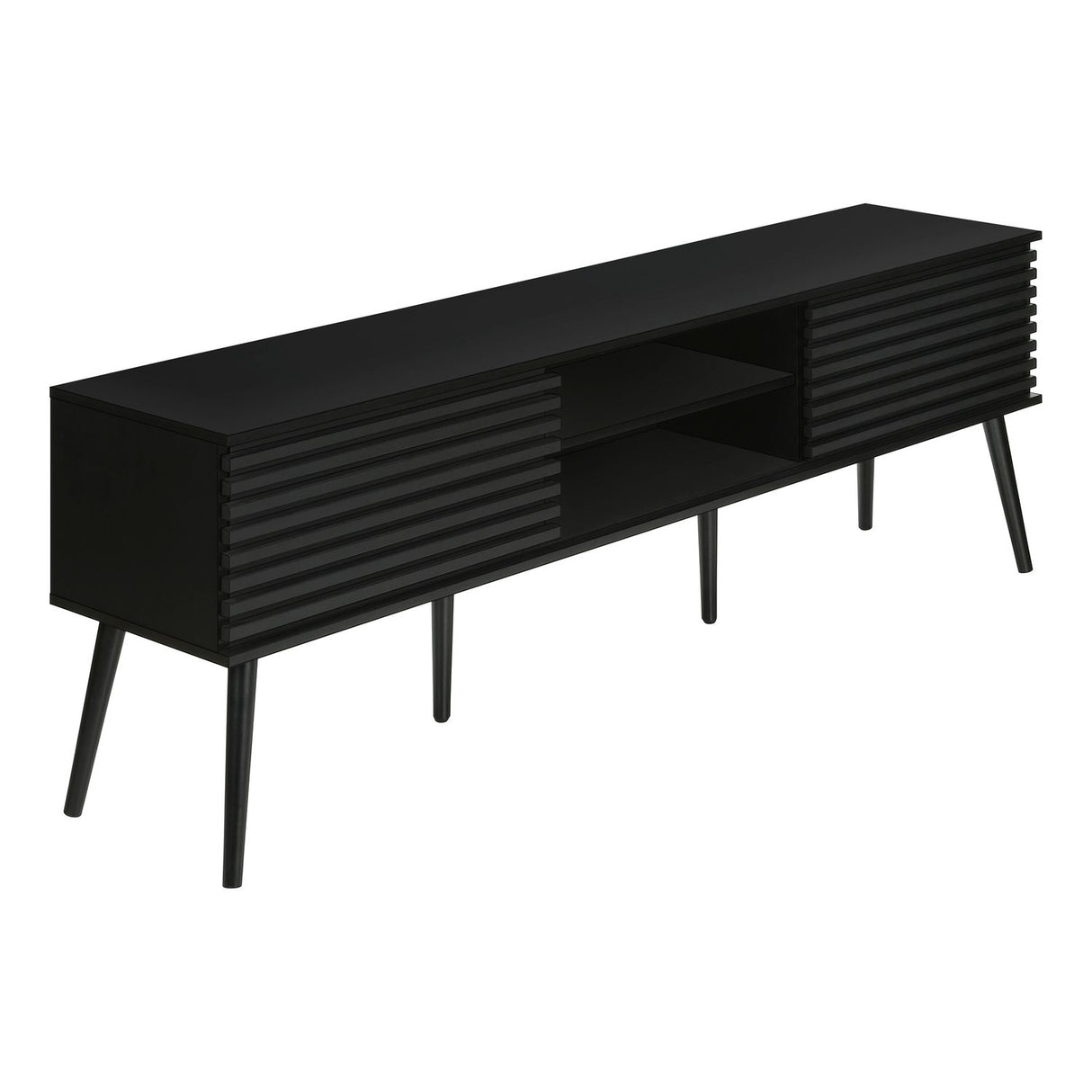 TV Stand, Media Entertainment Center, Storage Cabinet, Console, Storage Shelves, Bedroom, Living Room, Contemporary, Modern - Black