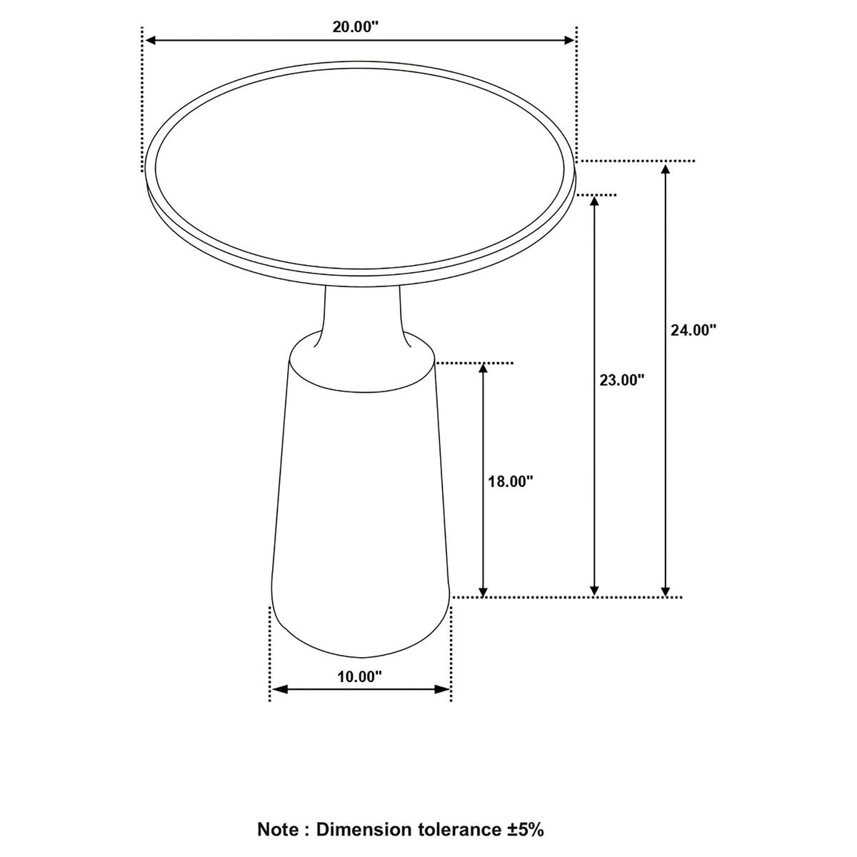 Pedestal Accent Table With Round Lipped Top
